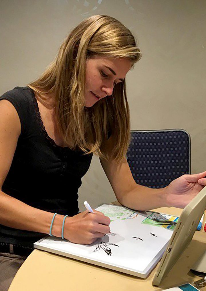 Abby McBride is an artist, ecologist, writer, and self-proclaimed “sketch-biologist,” exploring nature, ecology, and evolution through art and stories. At this year’s North American Ornithological Conference (NAOC) she is using her sketching prowess to introduce us to ornithologist and their projects from all over the world. More about McBride: http://www.abbymcbride.com/