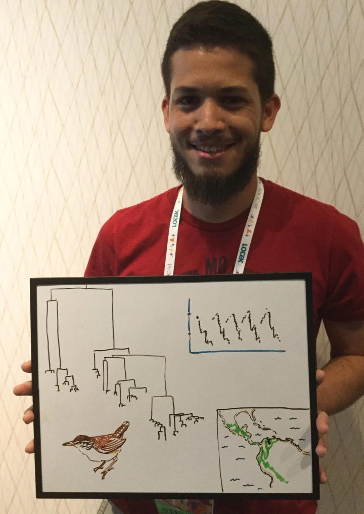 Fer Machado Stredel studies wood-wrens in Venezuela.